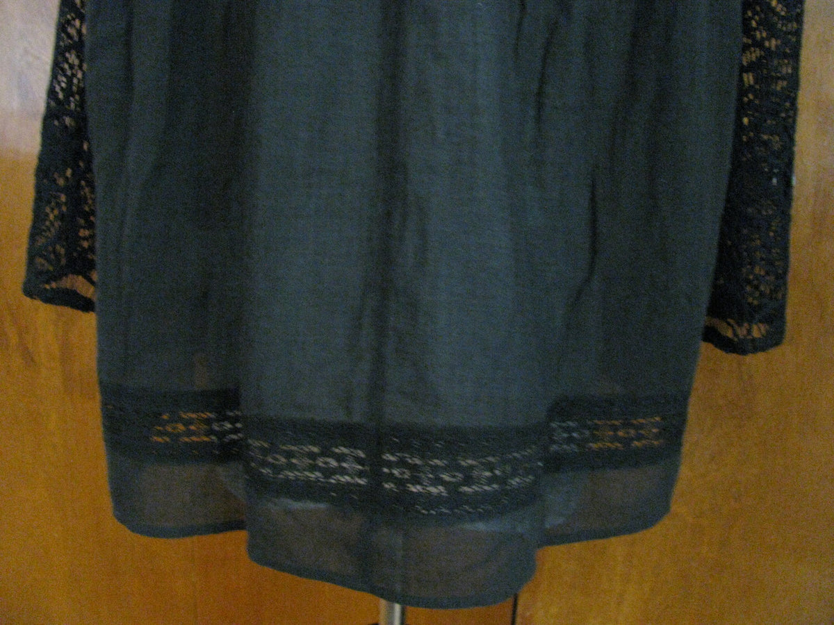 Ralph Lauren Denim & Supply women's black cotton fabric crafted top Large 