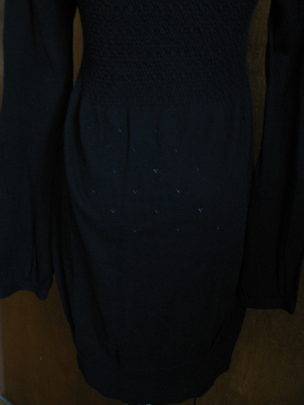 Aqua Women's Black Cotton Tunic Sweaterdress Medium New