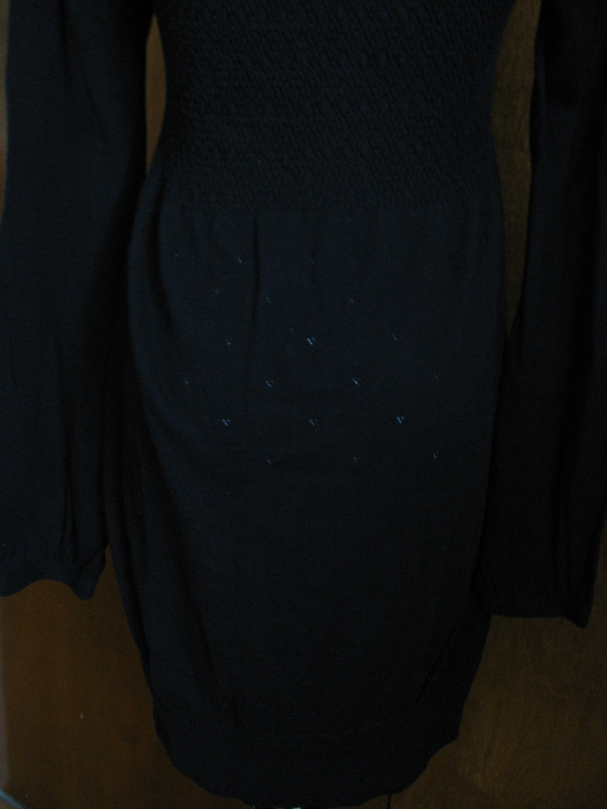 Aqua Women's Black Cotton Tunic Sweaterdress Medium New