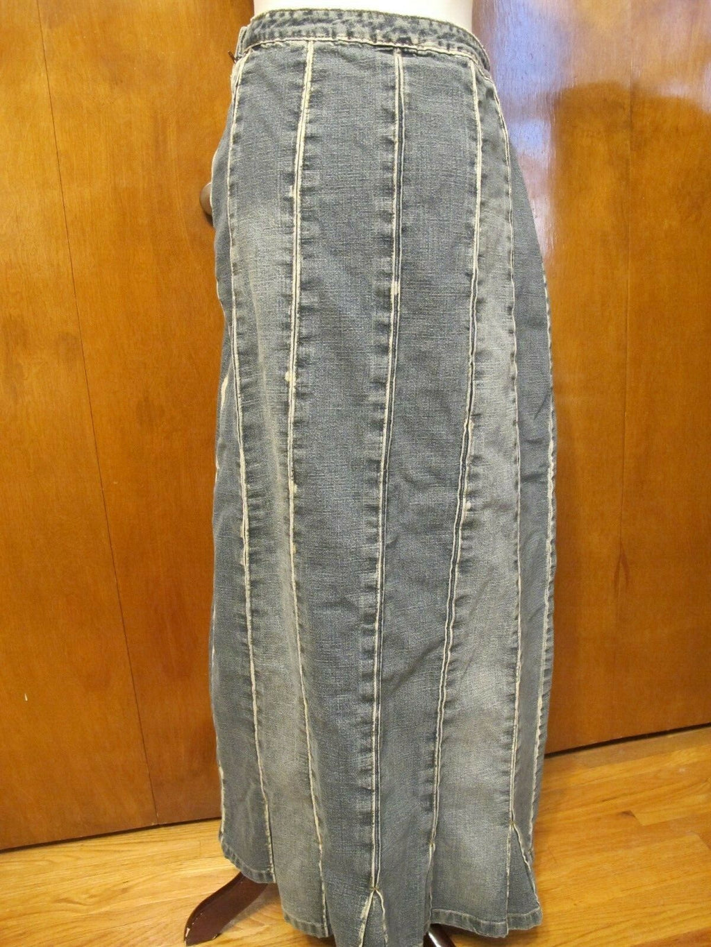London Collection Women’s Denim Blue Fitted Skirt Size 38 USA 6 Pre Owned