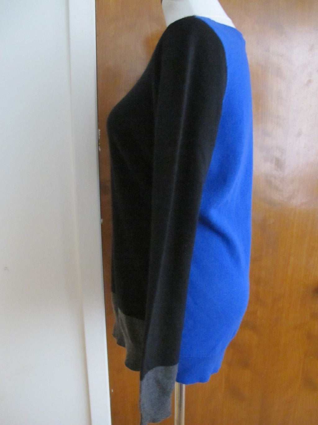 Ralph Lauren women's blue black gray cashmere sweater size Large New