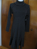 Lauren Jeans CO Women's black gray turtleneck dress size Medium 
