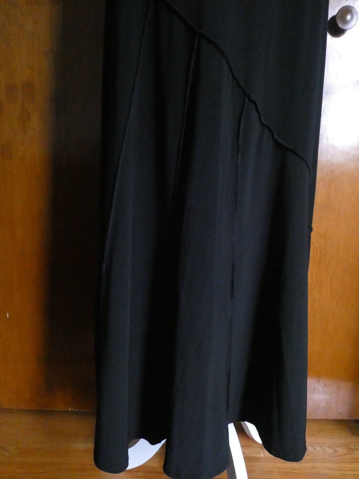 Carole Little Women Black Maxi Skirt Medium Stretch Asymmetrical Hem Pull On