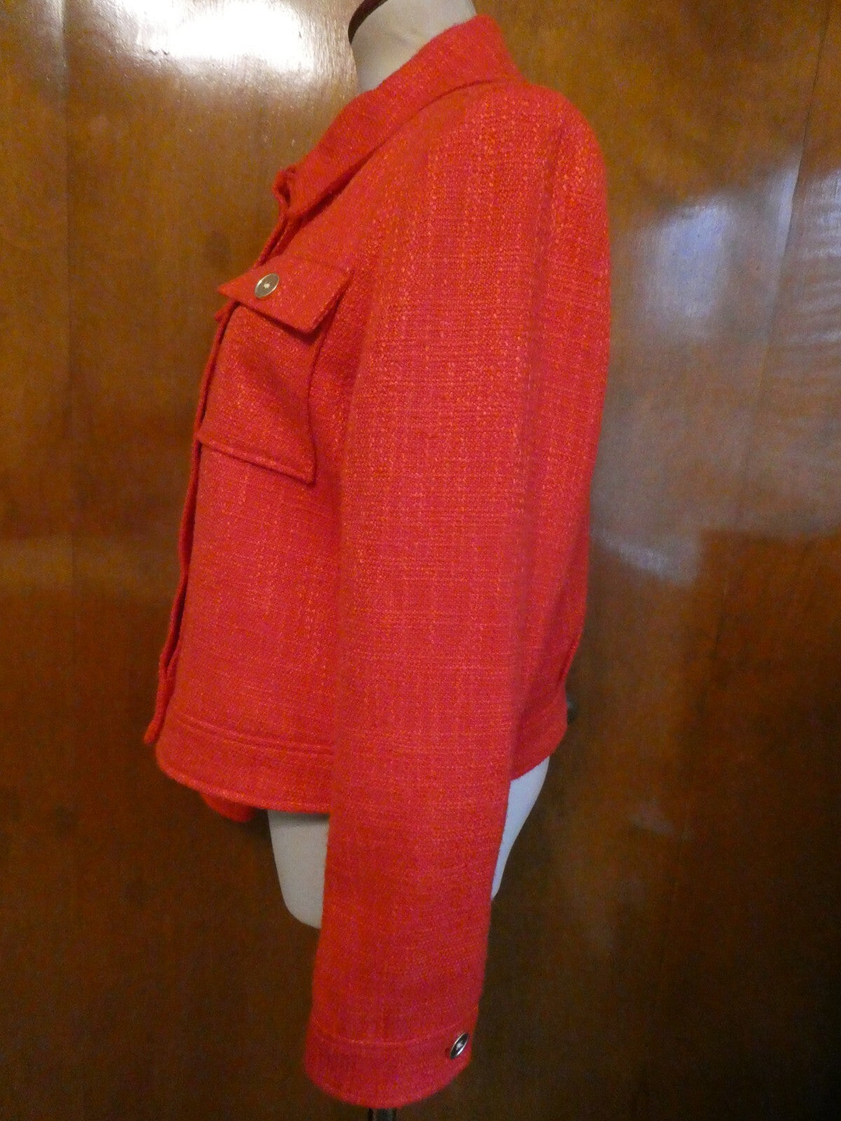 DKNY women red lined long sleeves blazer jacket size 12