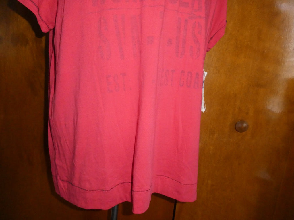 7 SEVEN men’s soft 100% cotton t-shirt red size 2XL NEW
