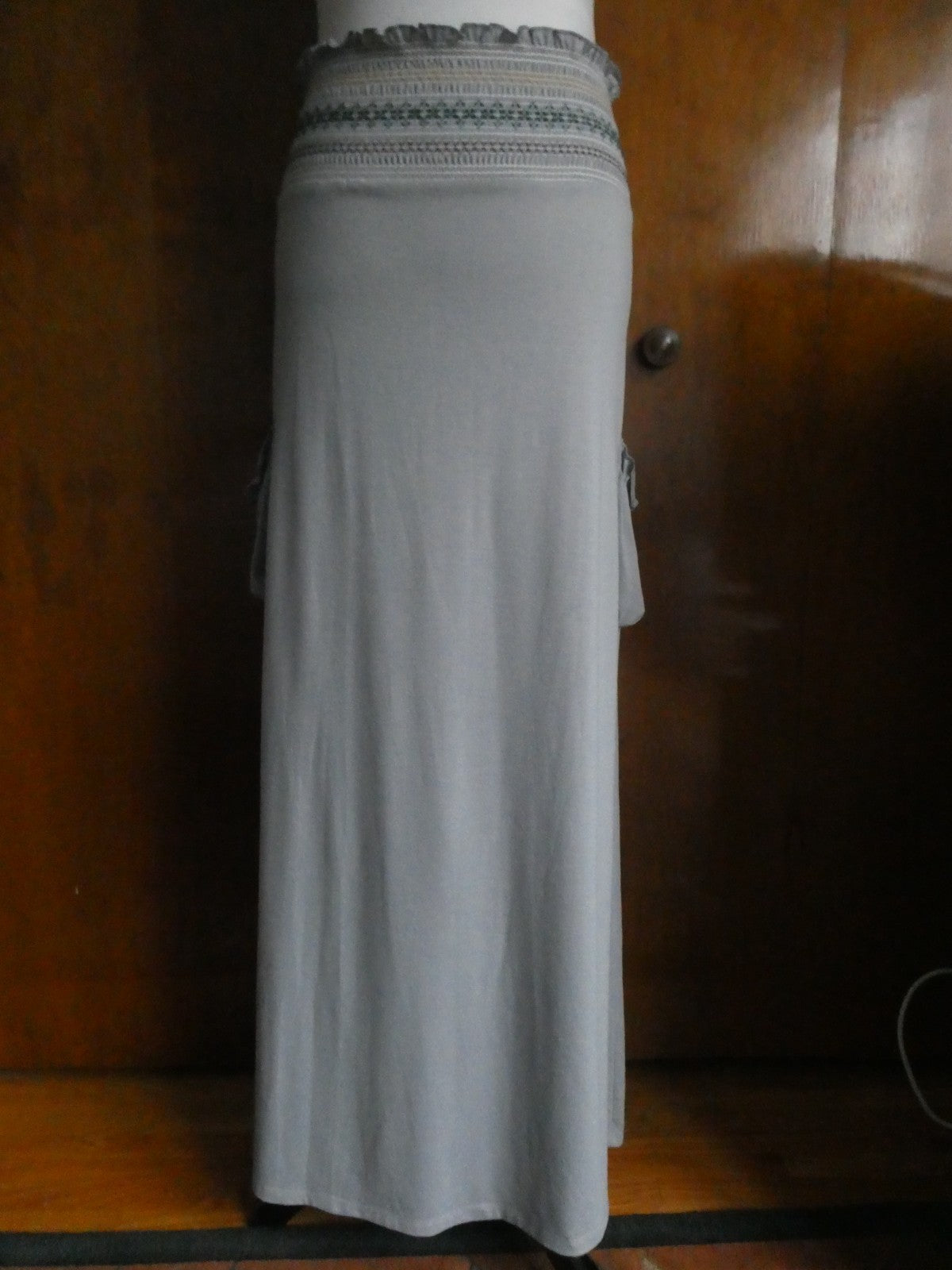Mimi Chica women gray detailed skirt Large with pockets Large