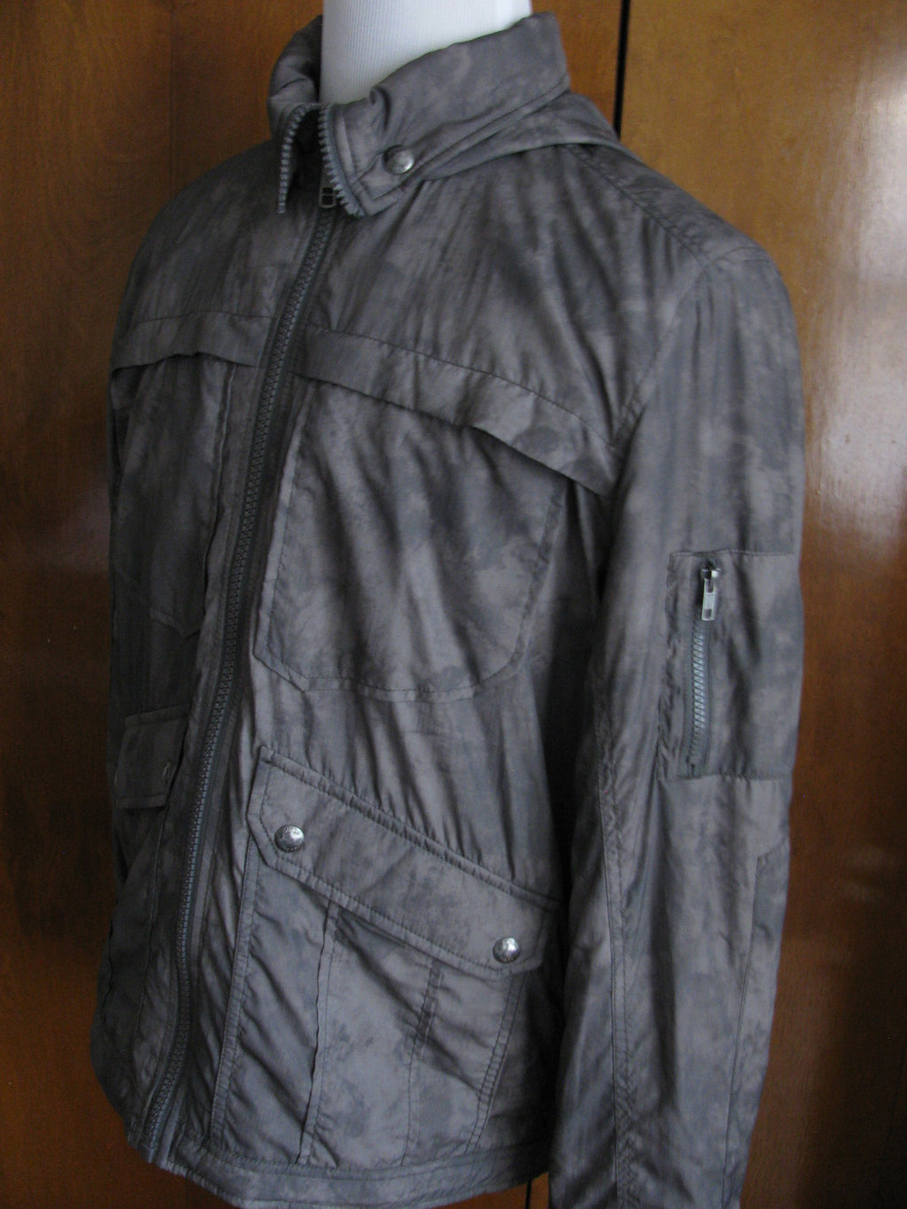 Guess Men's Willow Green Hidden Hood Jacket Coat Size M, XL