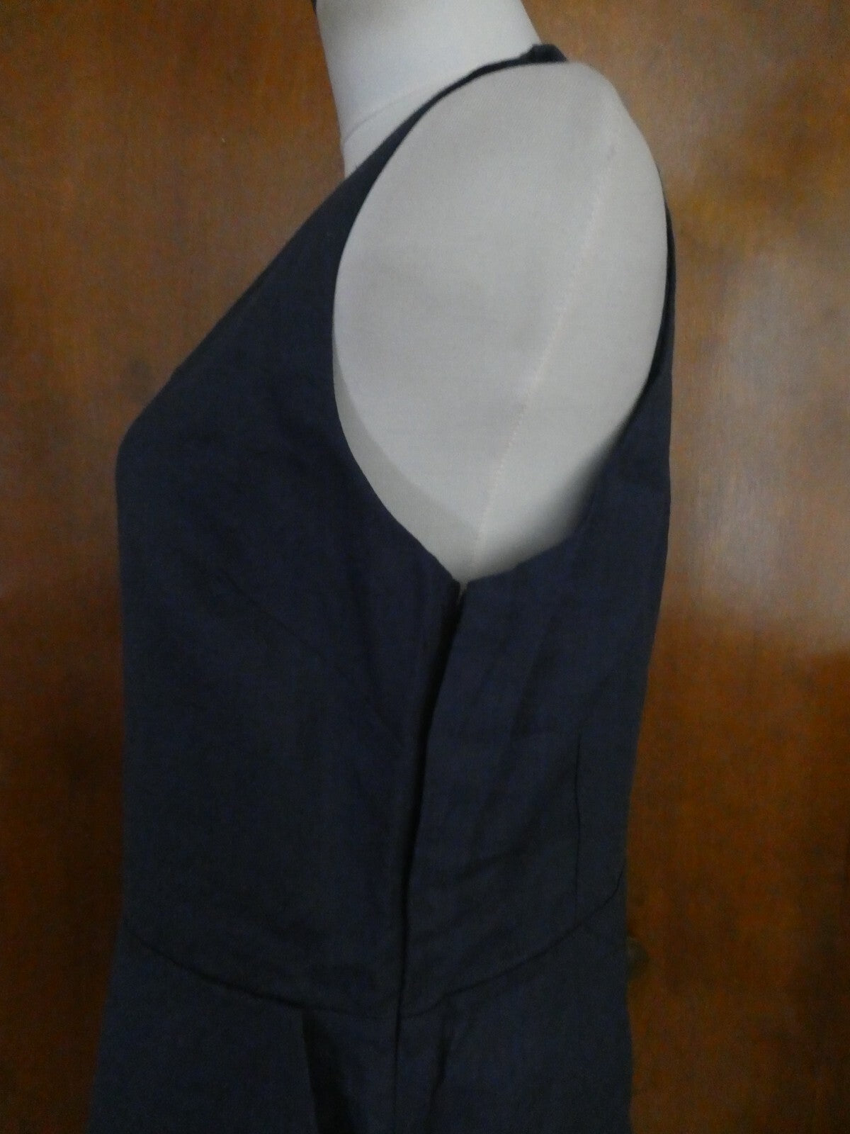 Gap Women's Navy Linen Lined Dress Size 16 fits size 14