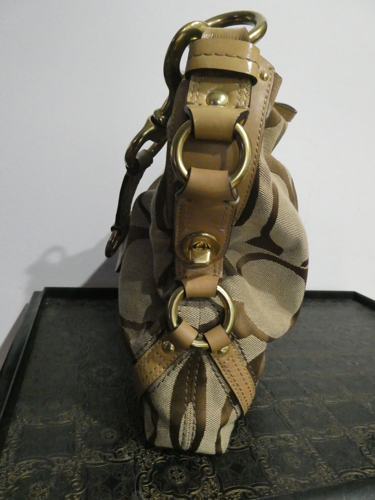 Vintage Coach Authentic Handbag/Purse/Shoulder Bag Canvas, Leather E087312873