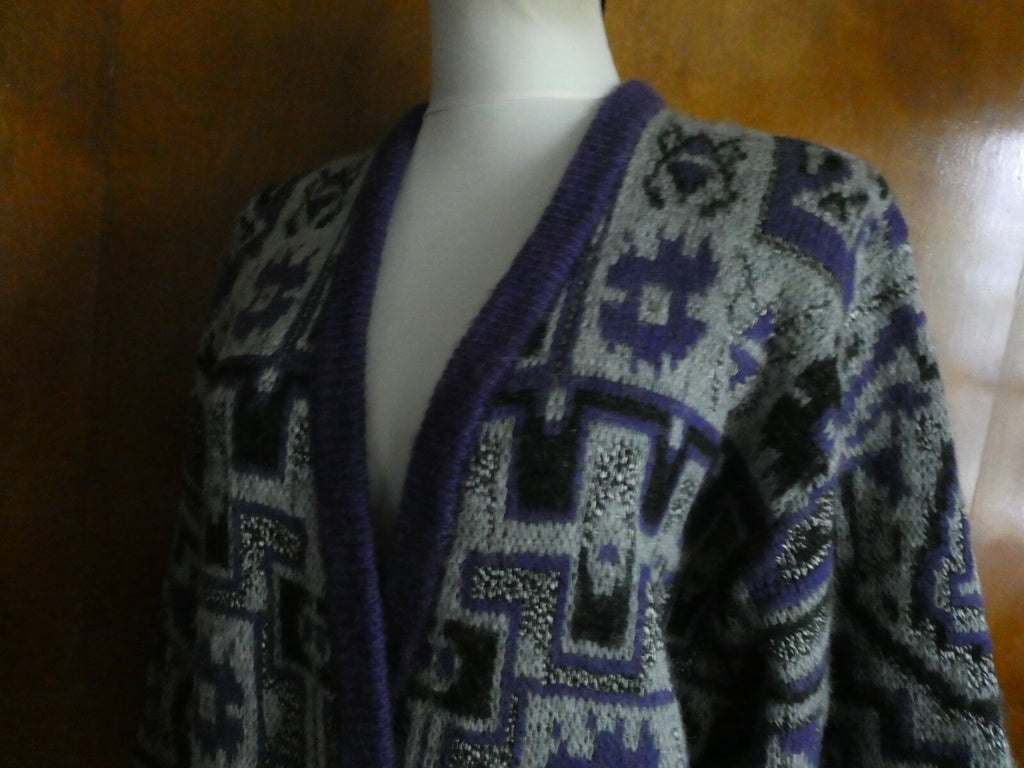 Vintage Wool Blend Sweater/Cardigan Ladies Fashion S.K.V.J. Medium