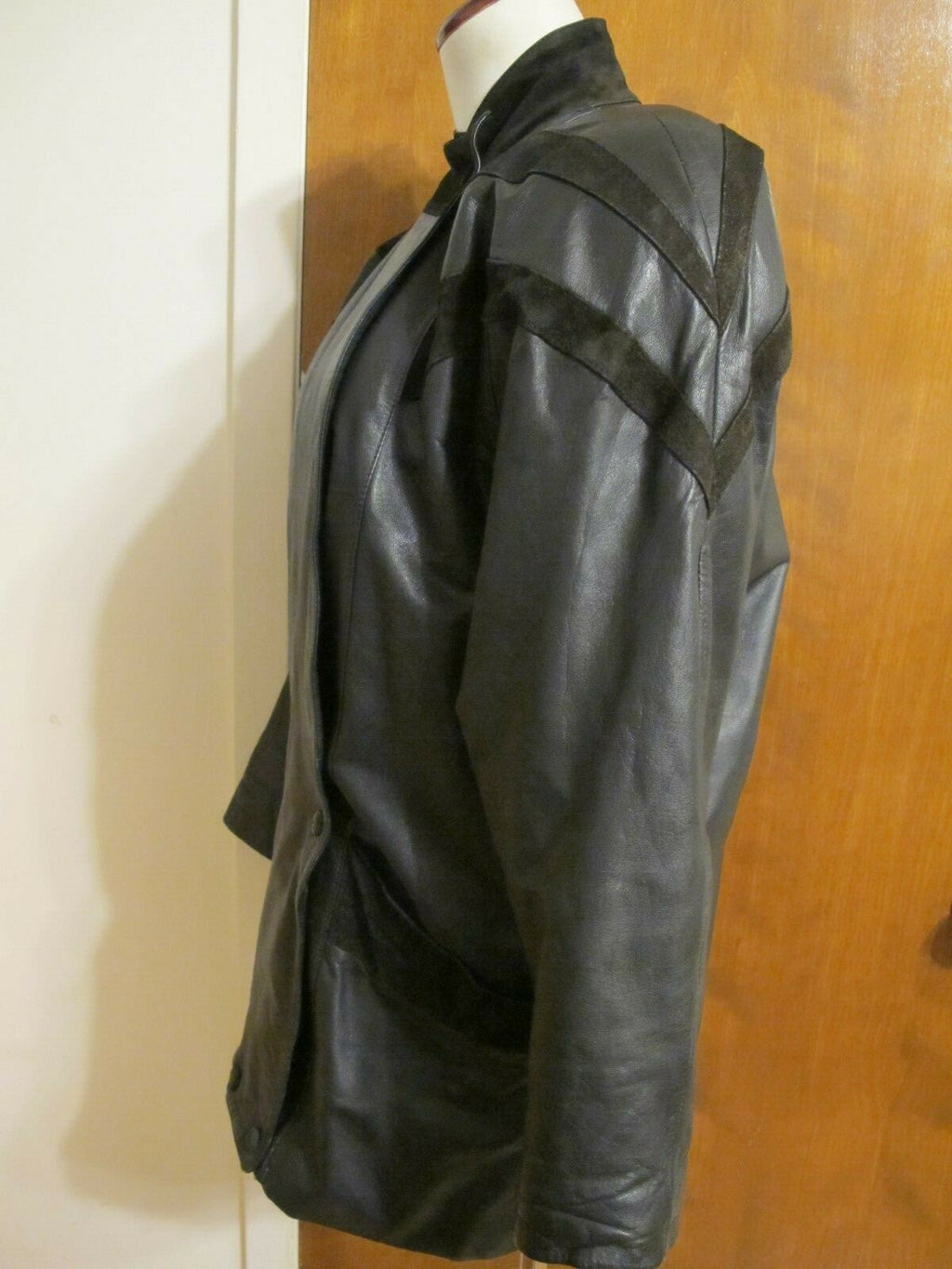 Pelle Cuir Women's Black Real Genuine Leather Detailed Jacket Coat Size Small