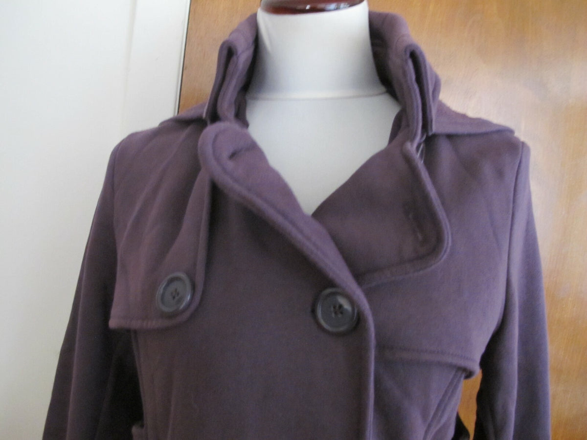 Hydraulic  women's eggplant cotton blends hooded blazer  