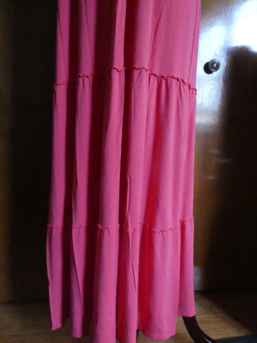 Chico's Women's Pink Maxi Detailed Rayon Dress Size 3 US Size Large
