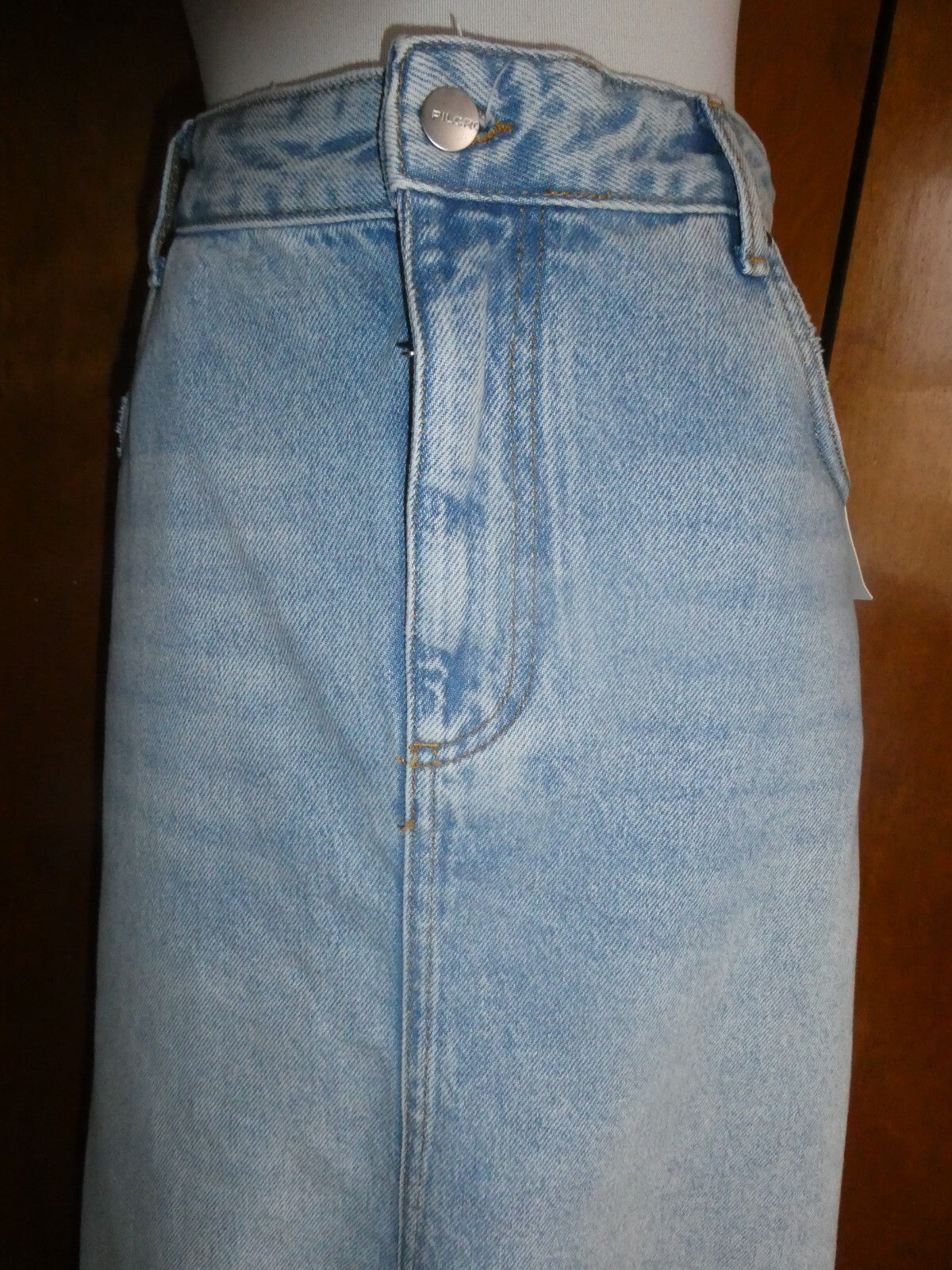 Anthropologie by Pilcro Women Madi Front-Slit Denim Maxi Skirt 14 (can fit 12)