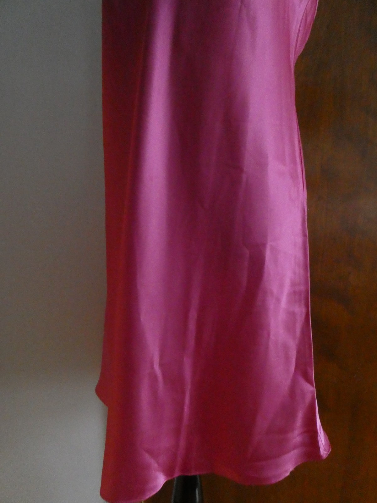 LACE Lingerie Satin Pink Chemise Slip Dress Made in Israel Sz XLarge(fits large)