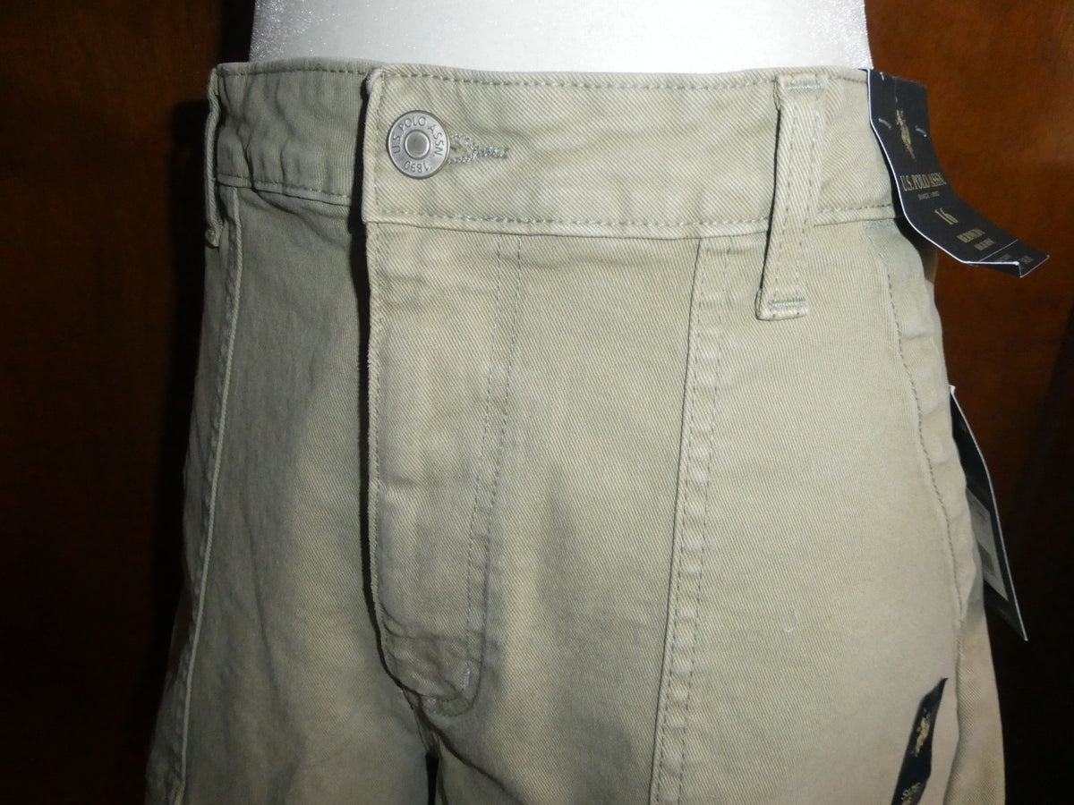 U.S. Polo Assn Women Bermuda Shorts Size 16 High Rise Khaki Style 216652YA