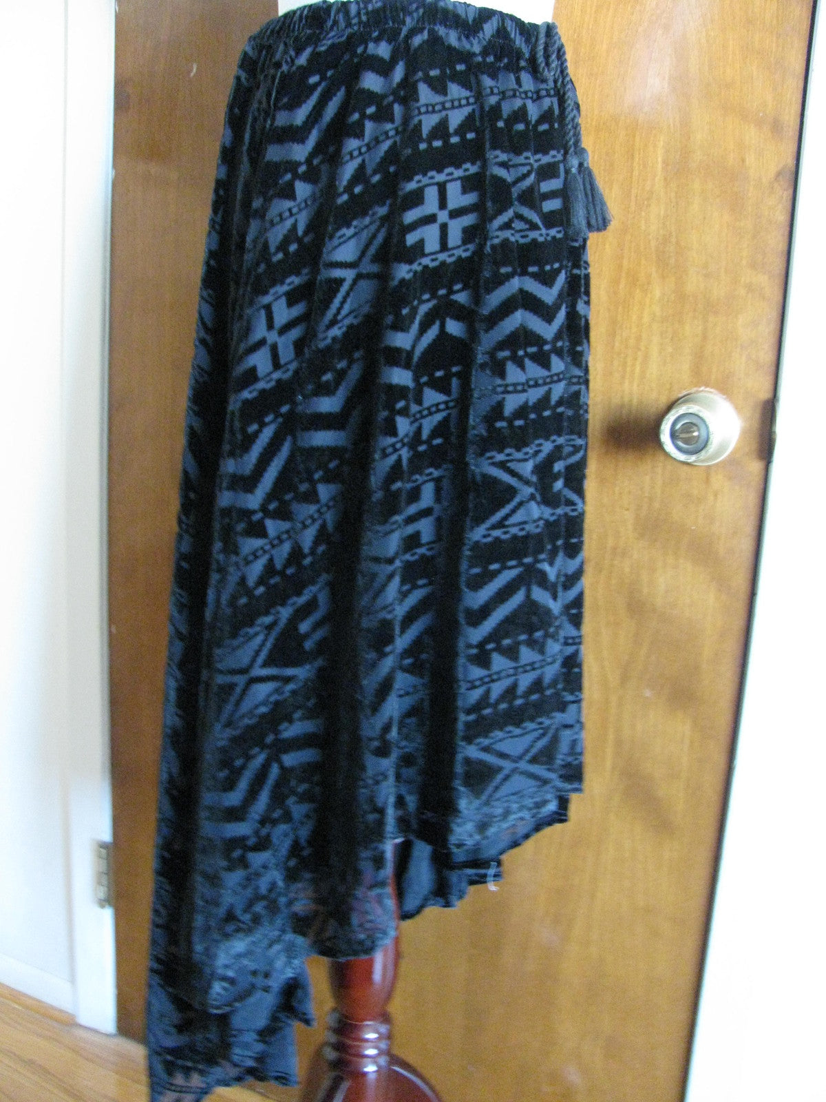 Denim & Supply women's black velour lined asymmetrical skirt XL 