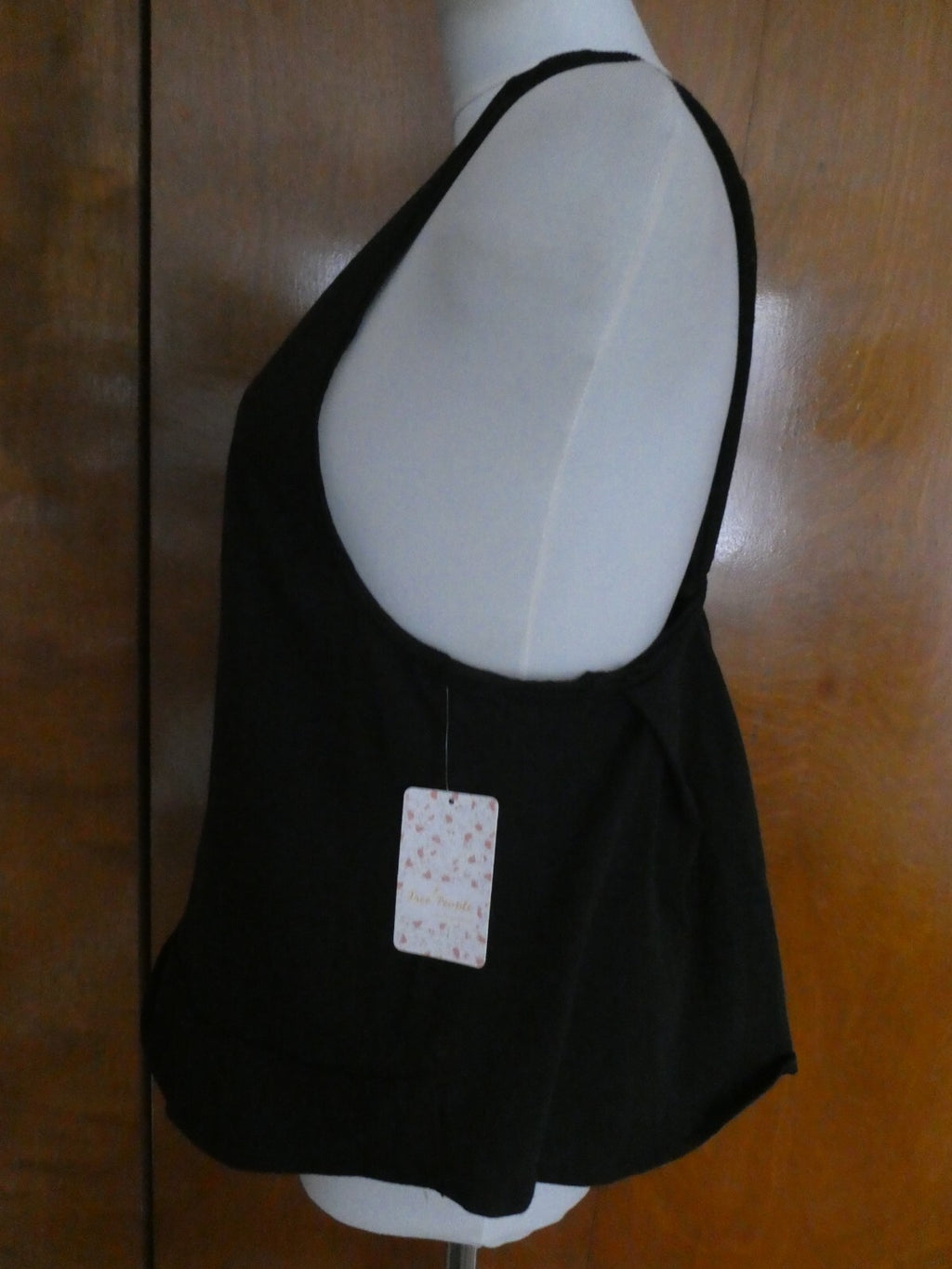 Free People women's black pullover 100% cotton strap top size Medium