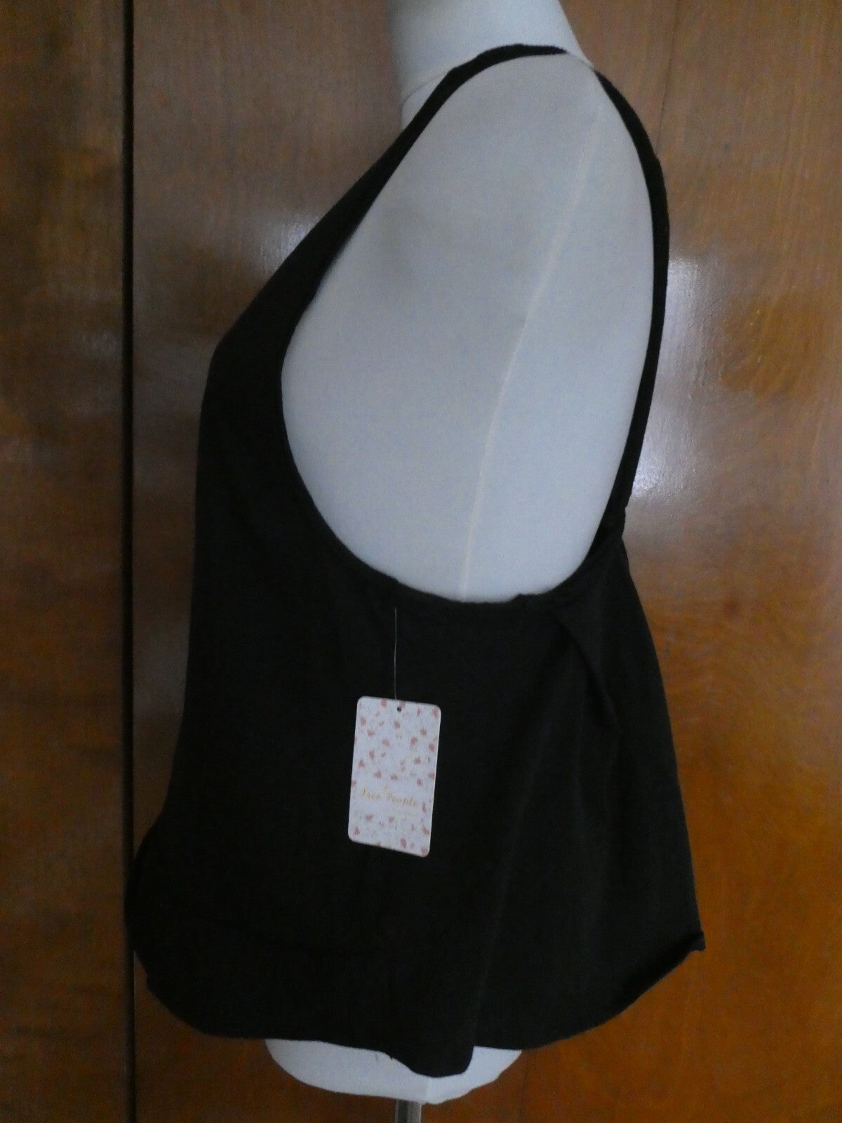 Free People women's black pullover 100% cotton strap top size Medium