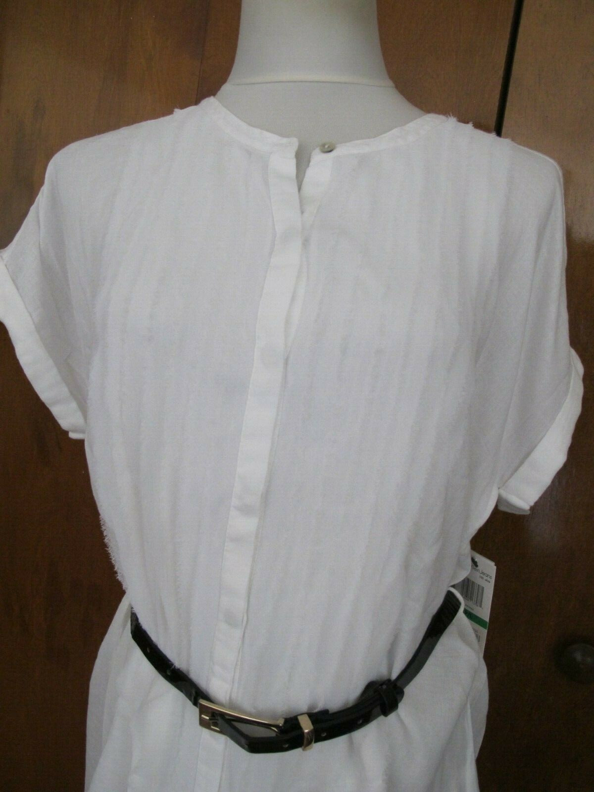 New Calvin Klein Jeans women's white soft top Size PLarge can fit regular Large