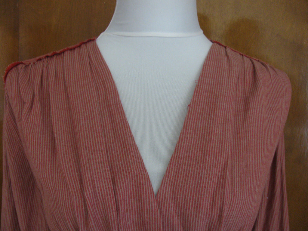 Free People women's red stripe combo cotton lined tunic top 