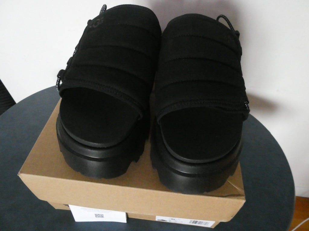 UGG Callie Platform Slide Sandals Black Women US 11 EU 42 New Chunky Lug Sole