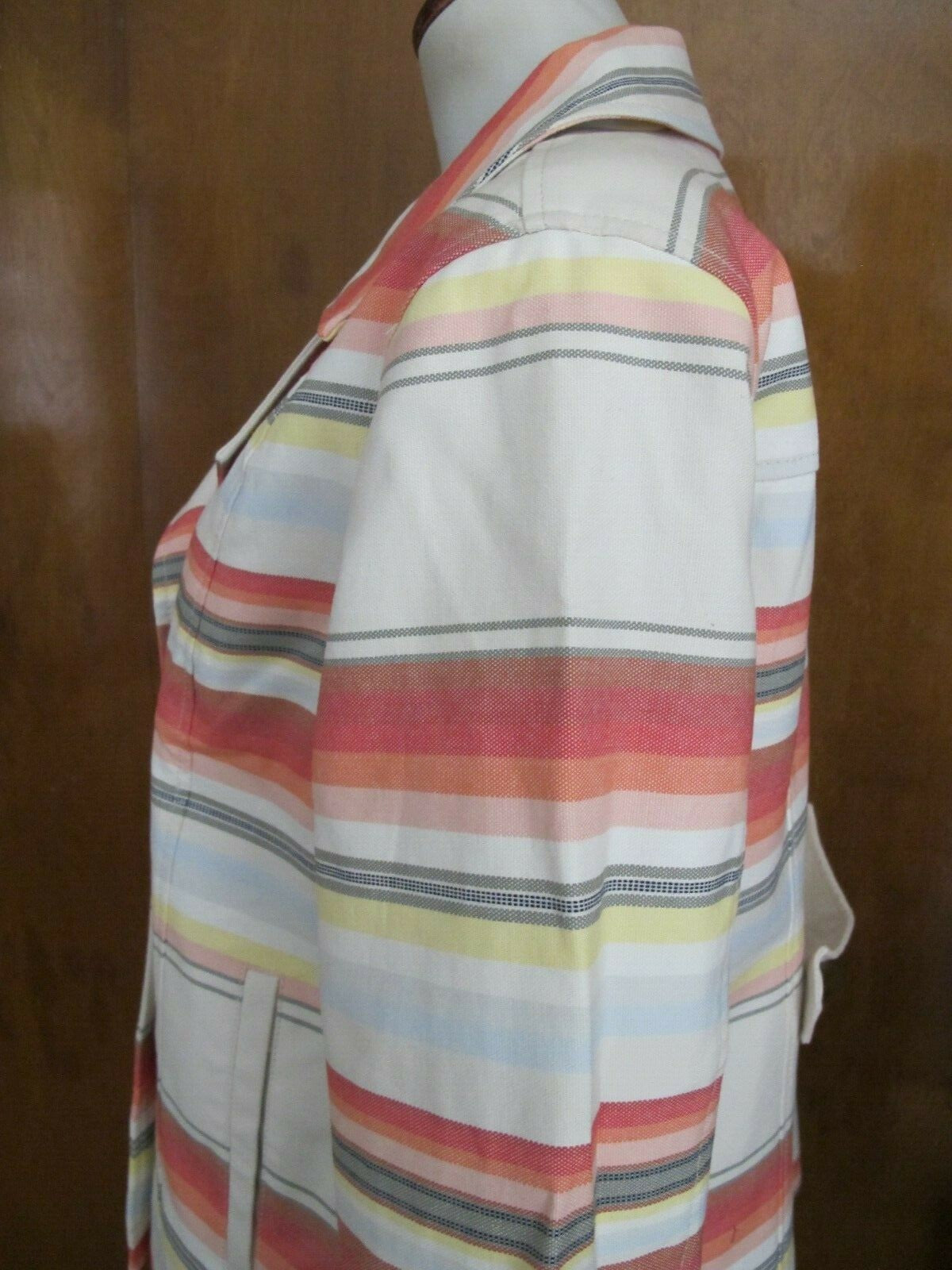 Tommy Hilfiger Women's Linen Multi Color Buttons Blazer Size XLarge