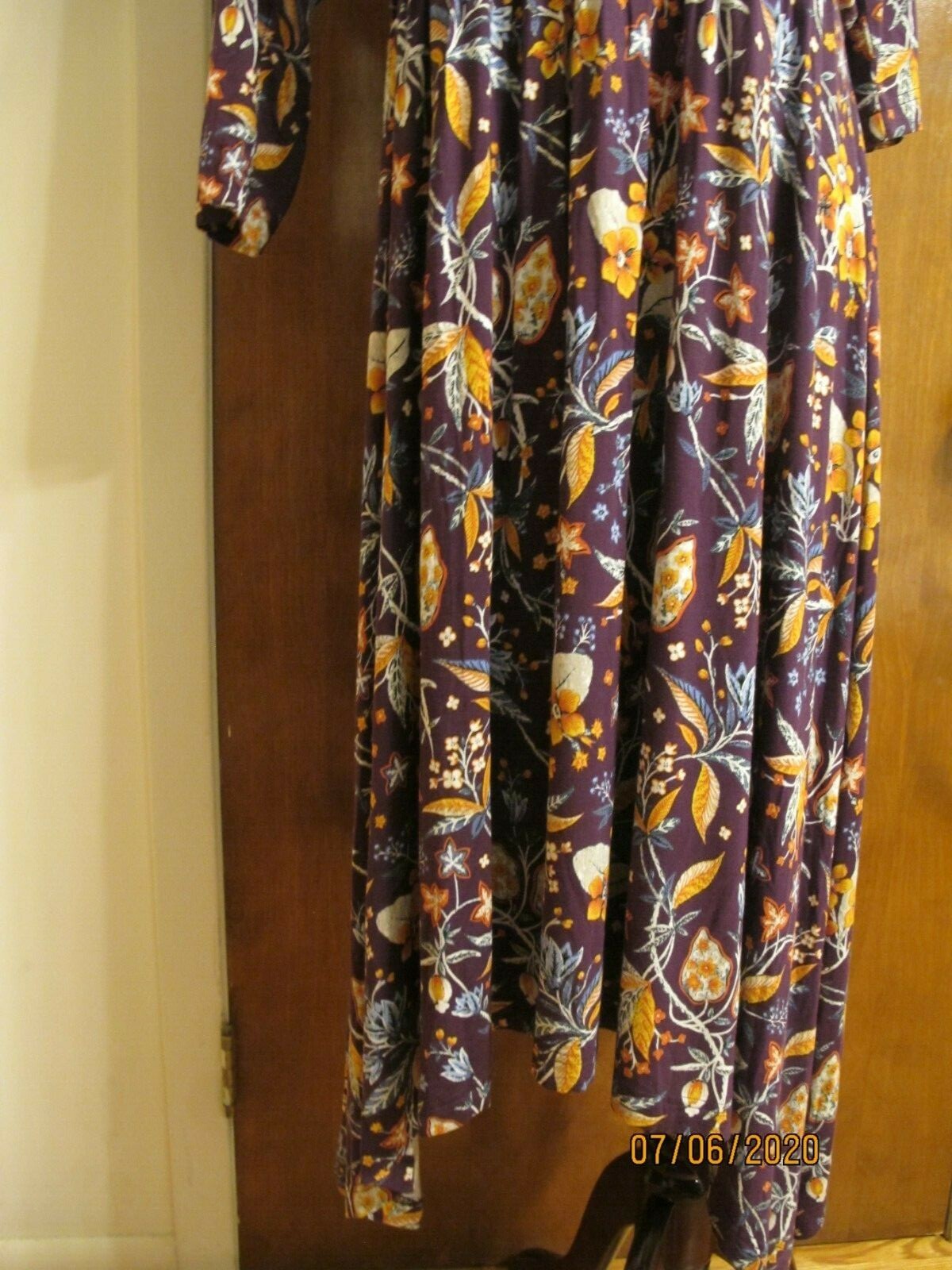  Anthropologie Maeve Women’s Motif Dress Front-Tie 3/4 Sleeve Xlarge