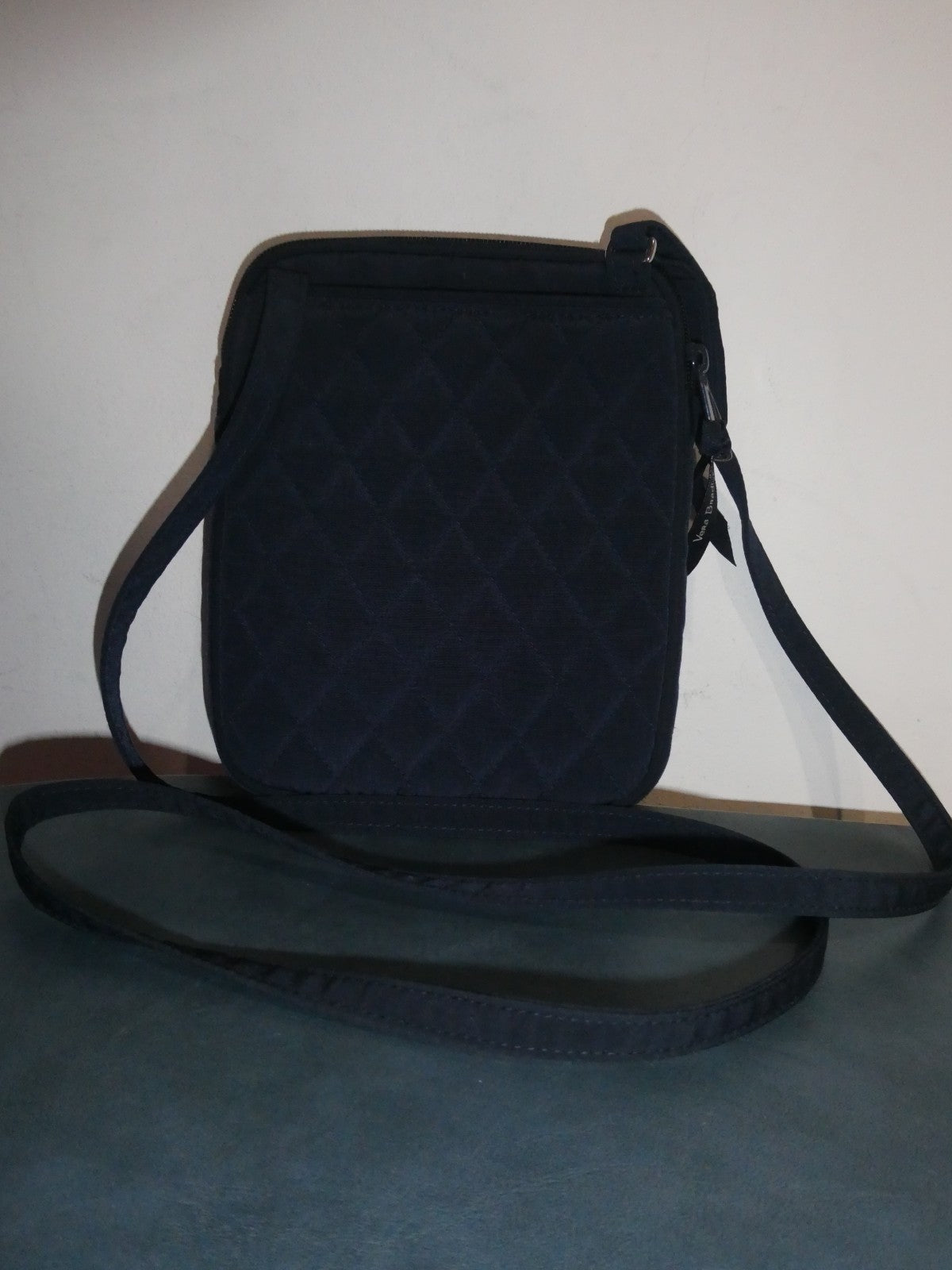 Vera Bradley Quilted Cotton Crossbody Wallet Organizer Purse – Classic Navy