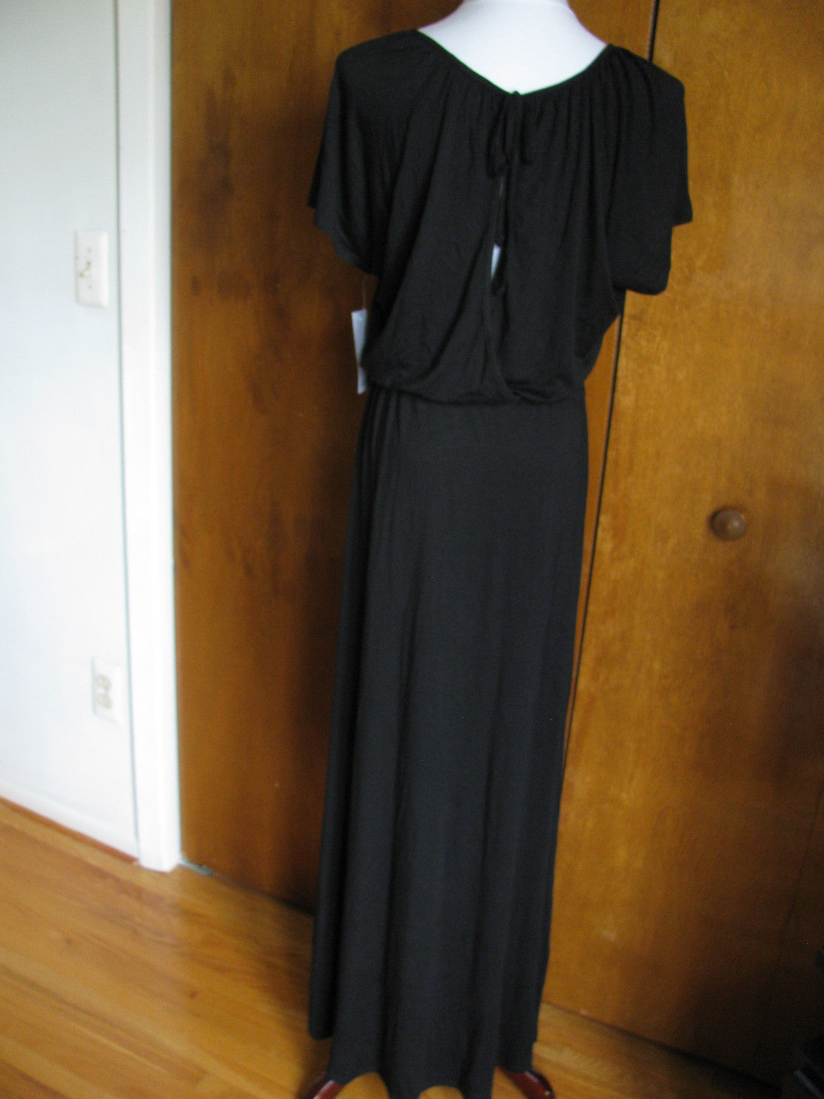 Ella Moss women’s black fitted rayon evening dress Large 