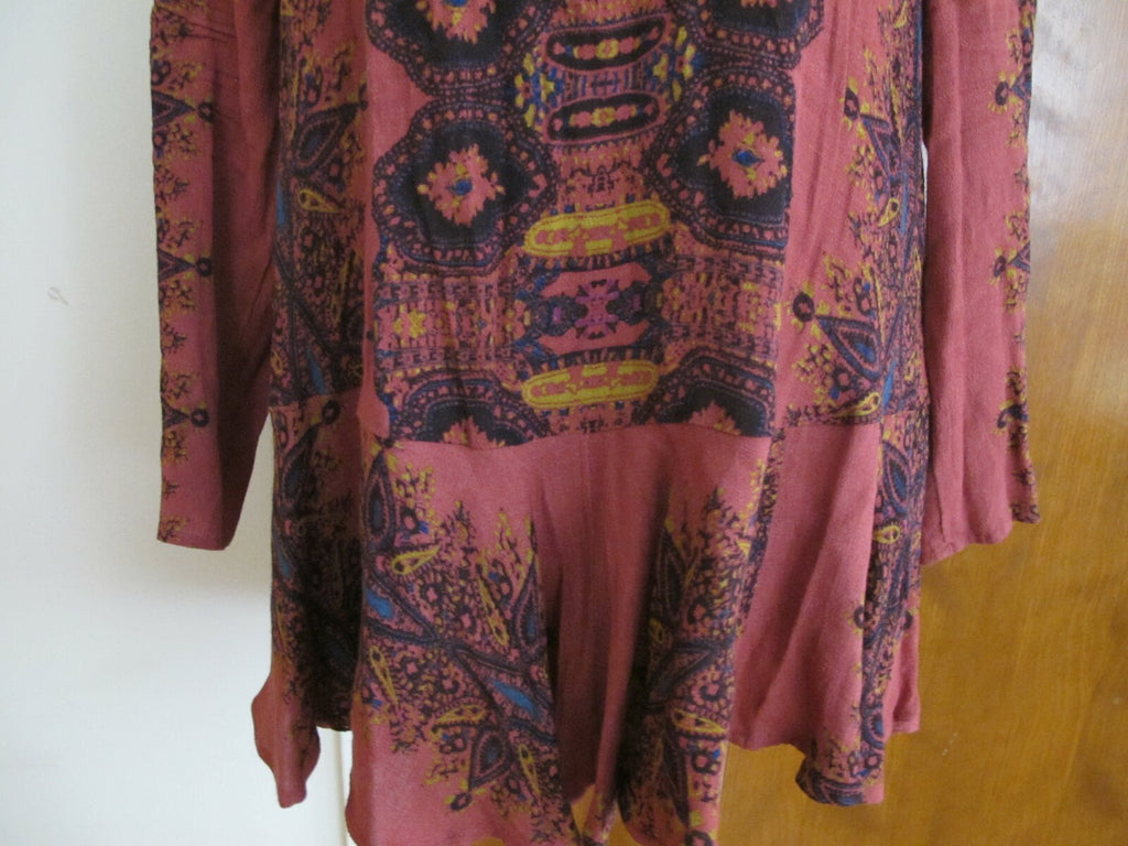 Free People women's combo detailed mini viscose rayon dress size small 