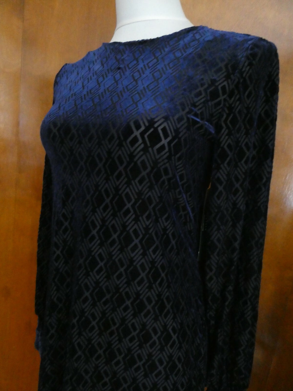 Ralph Lauren women navy velour evening dress PM