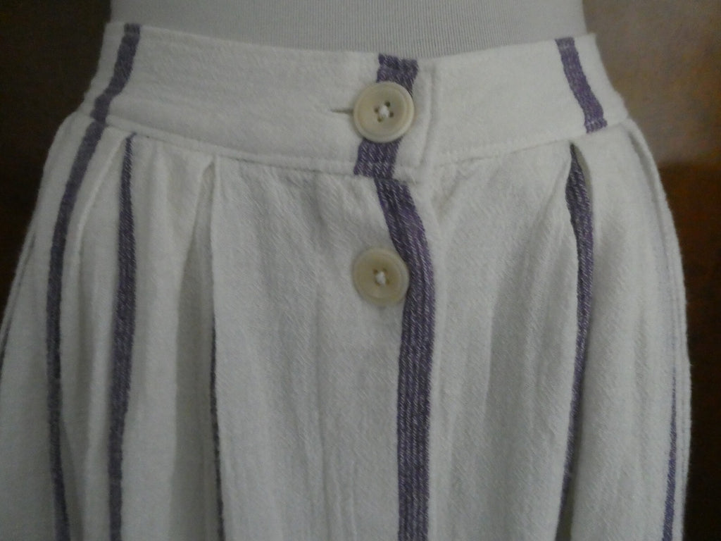 Lucky Brand women's off white full lined pleated pockets buttons skirt small