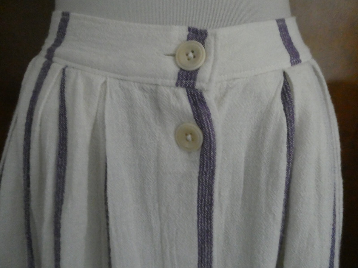 Lucky Brand women's off white full lined pleated pockets buttons skirt small