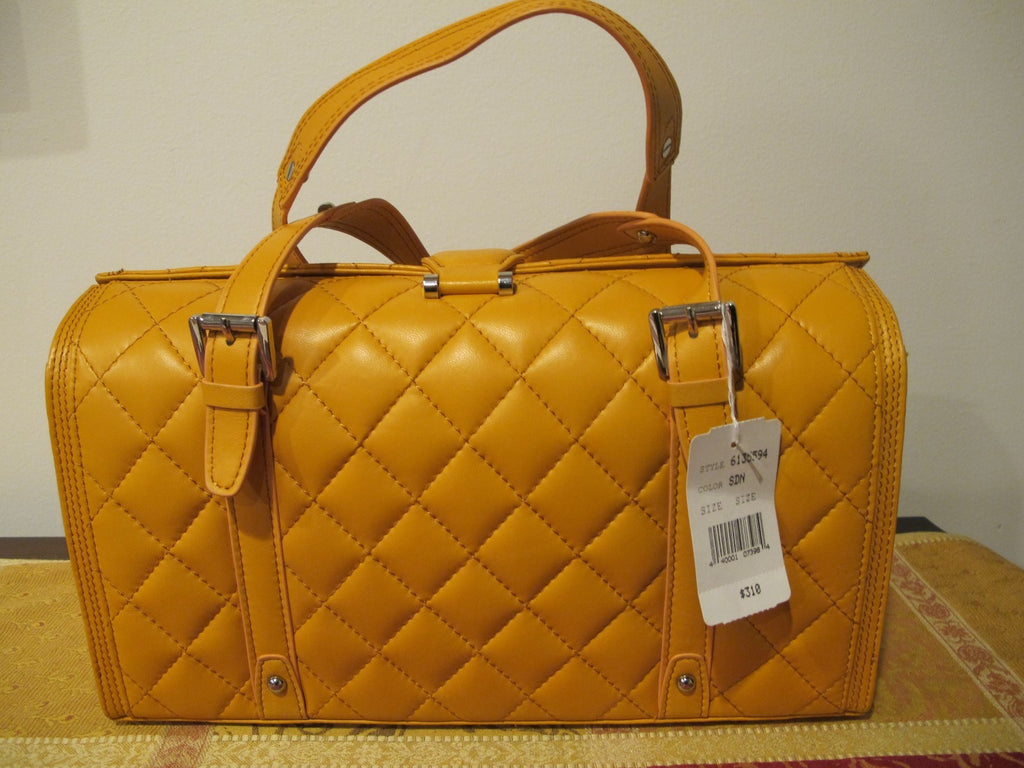 Juliana Collezione women's quilted leather mustard bag 