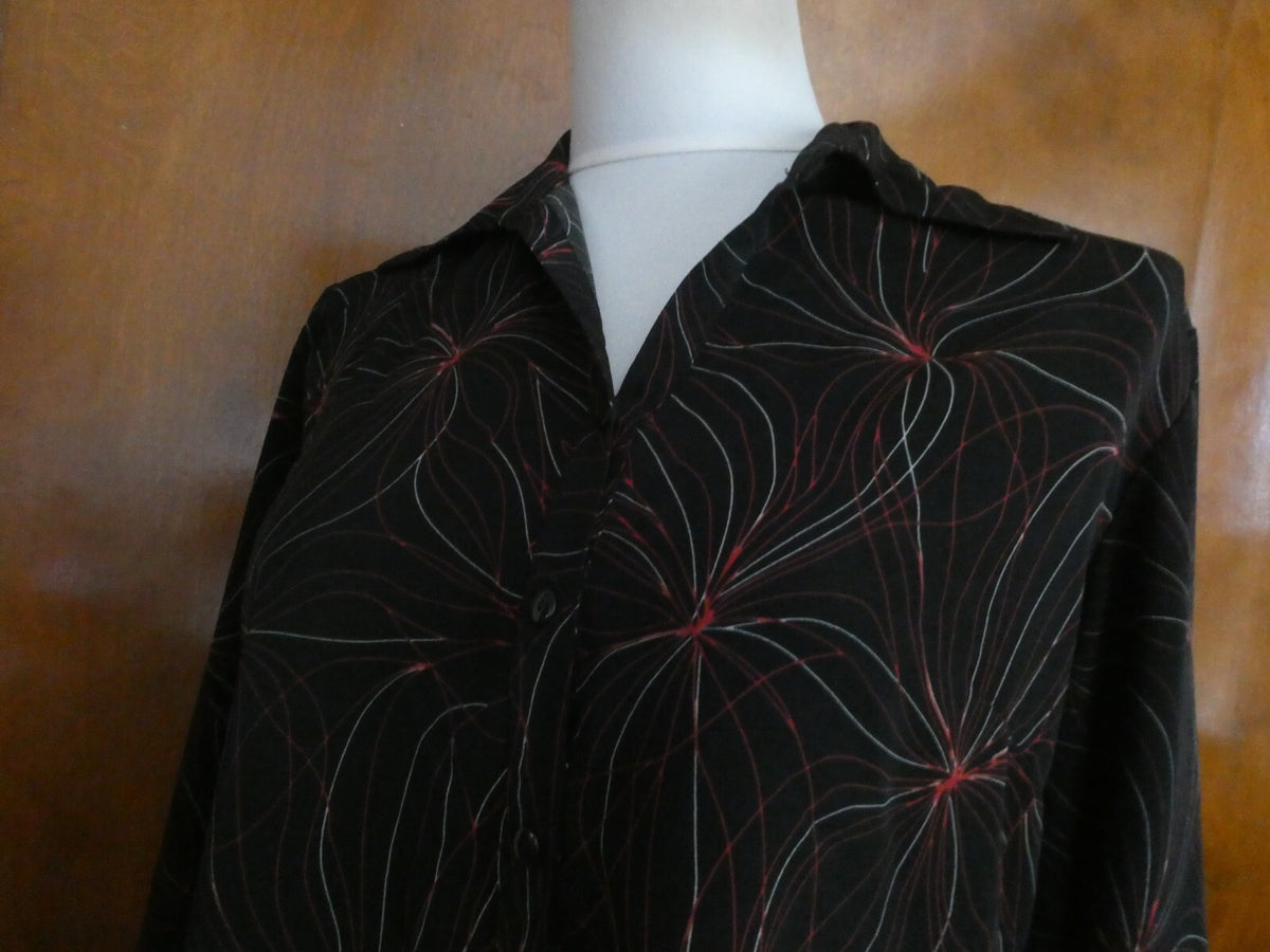 Fred David Women's Multicolor Button-Down Blouse Top Shirt Size Medium