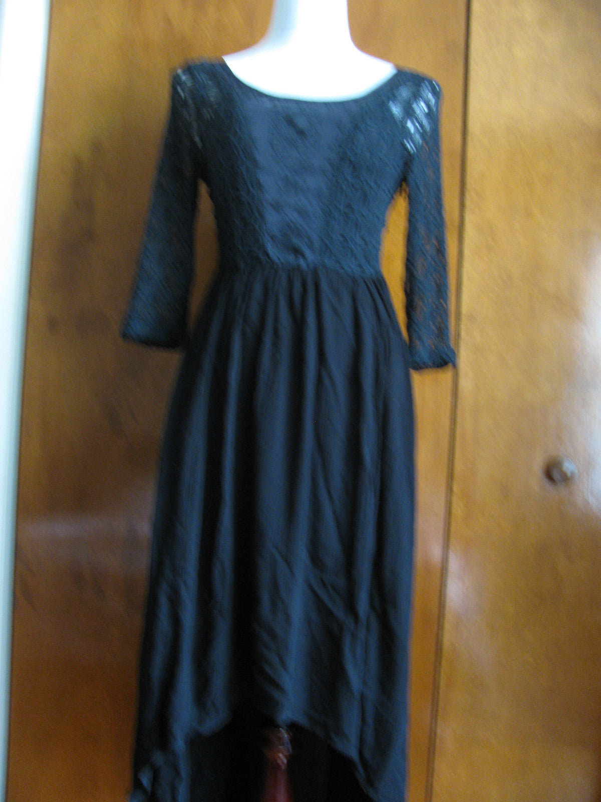 Free People women's black lined crochet soft dress New