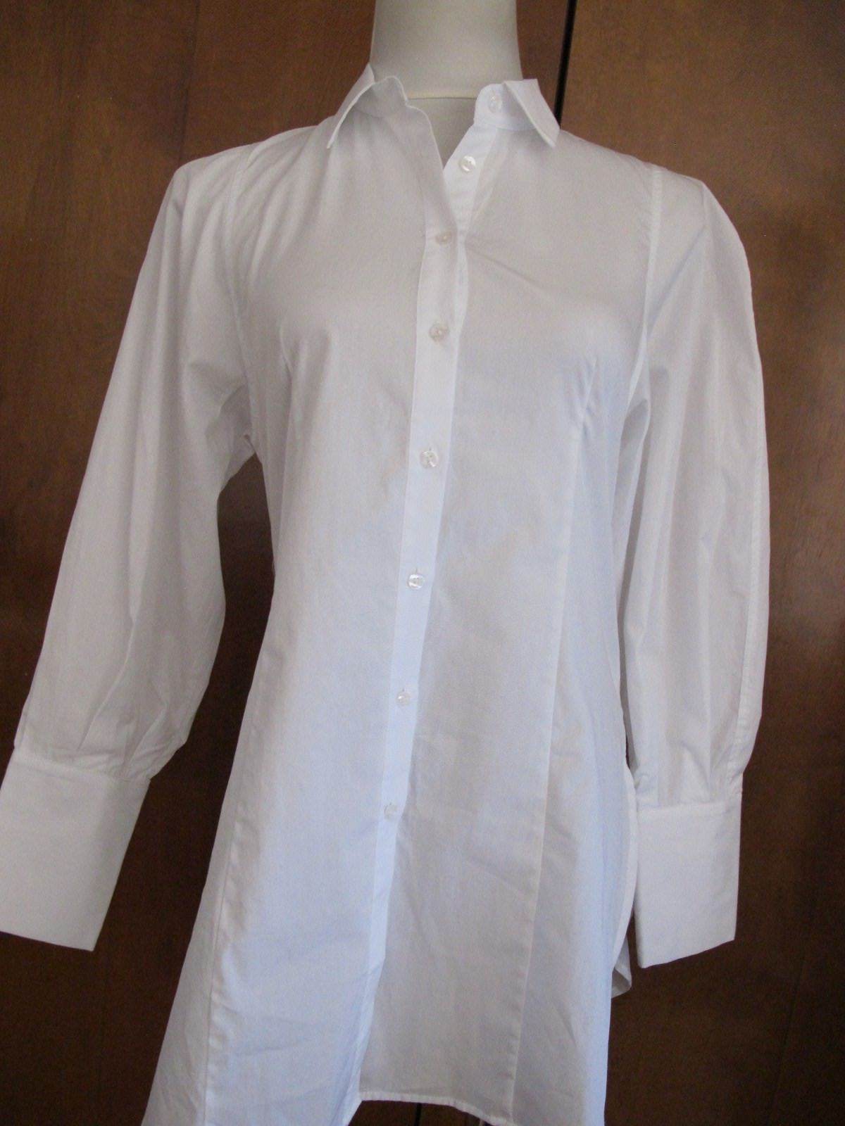 Anthropologie Maeve women's white detailed cotton long top size 2 NWT