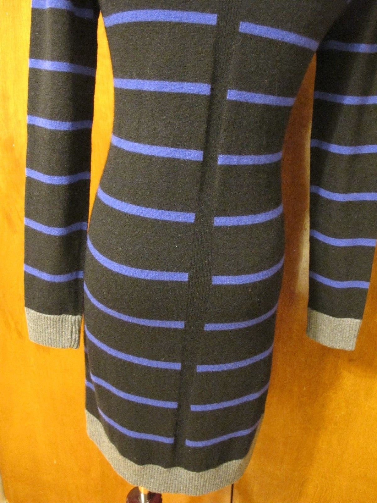Bloomingdale Aqua Women's Black Combo Cashmere Mini Dress Small