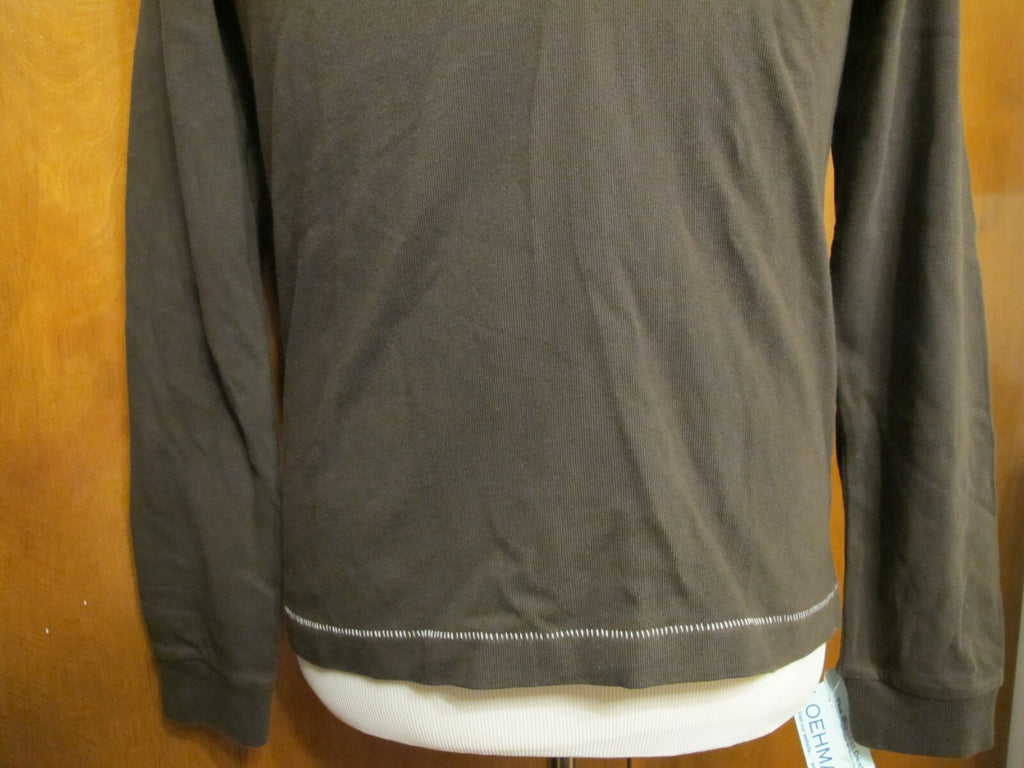 Alternative men's cotton collared brown sweater size small