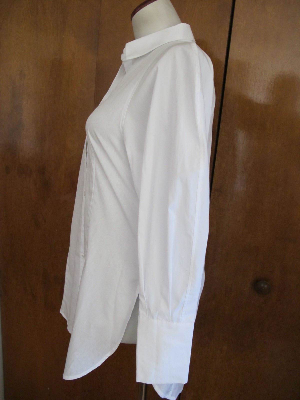 Anthropologie Maeve women's white detailed cotton long top size 2 NWT