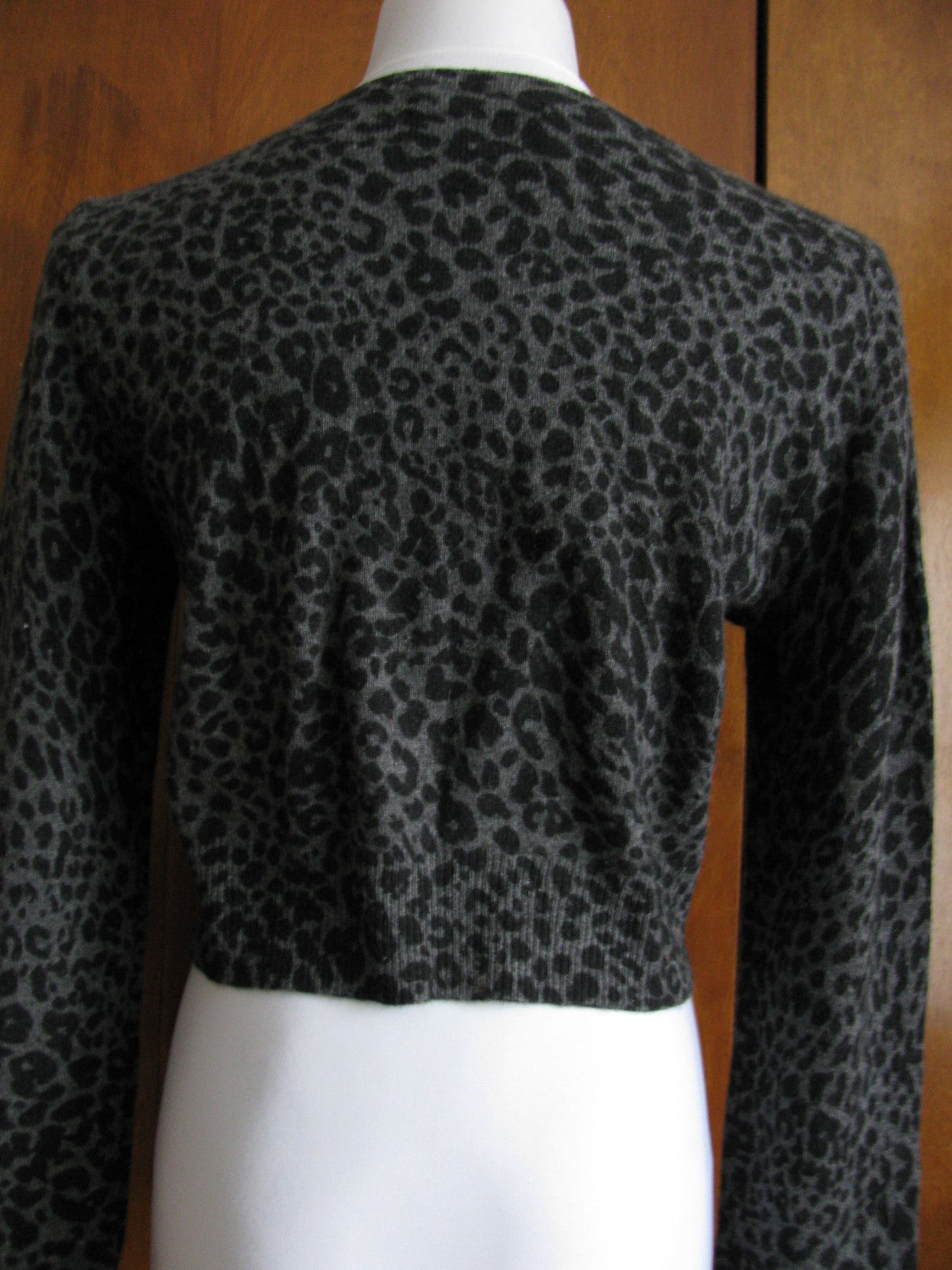 Aqua women's gray/black leo print cashmere cardigans New