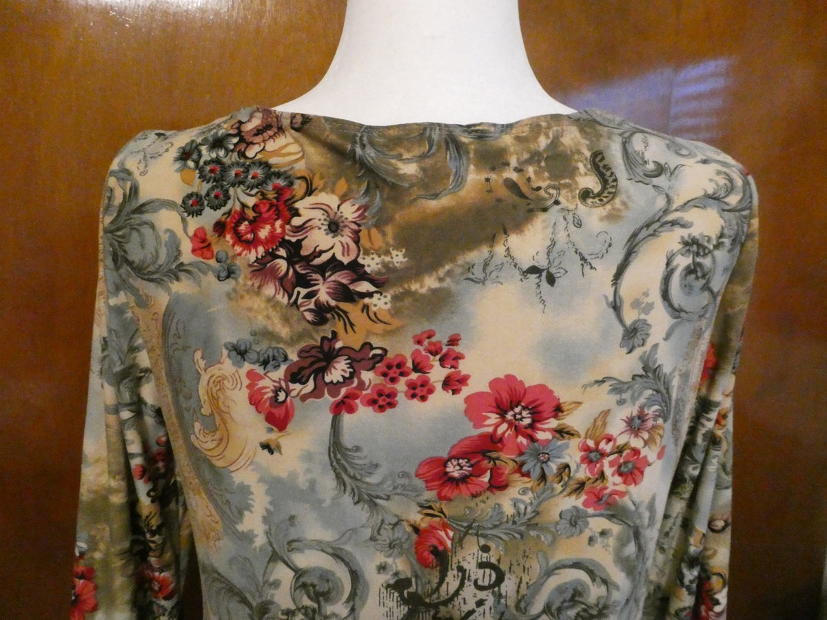 Motherhood Maternity Floral Twist Front Top Size Large Boho Long Sleeve Blouse