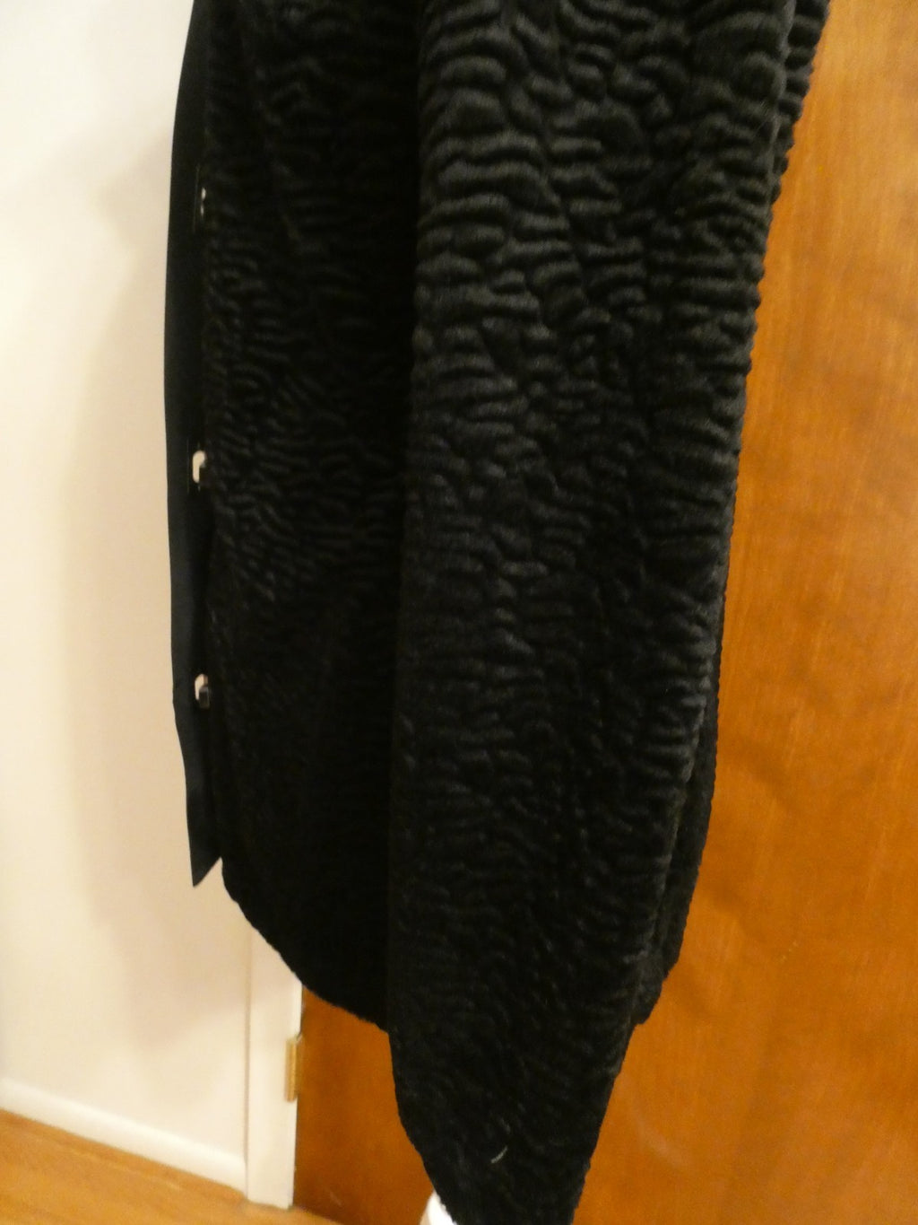 Carol Anderson By Invitation Women Textured Velour Black Jacket Toggle Buttons S