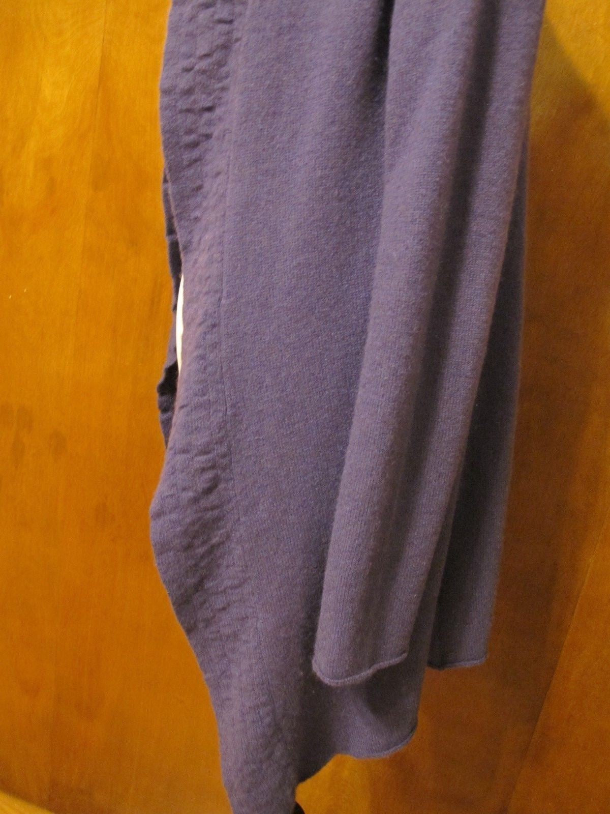 Just Cashmere Women's Purple Cashmere Open Front Detailed Cardigan Medium 