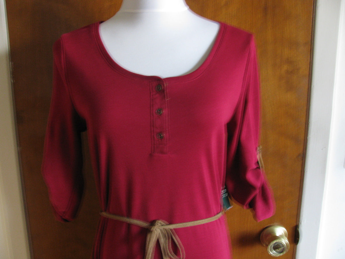 Lauren Ralph Lauren women's burgundy belted new dress size Large