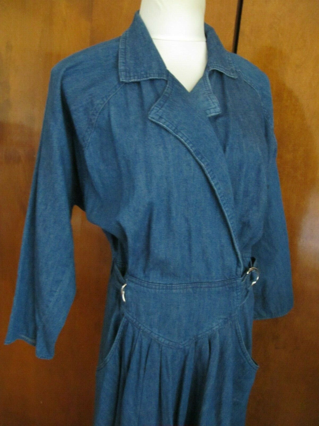 Fads Women's Blue Jean Long A-line Dress Cotton Size 7/8