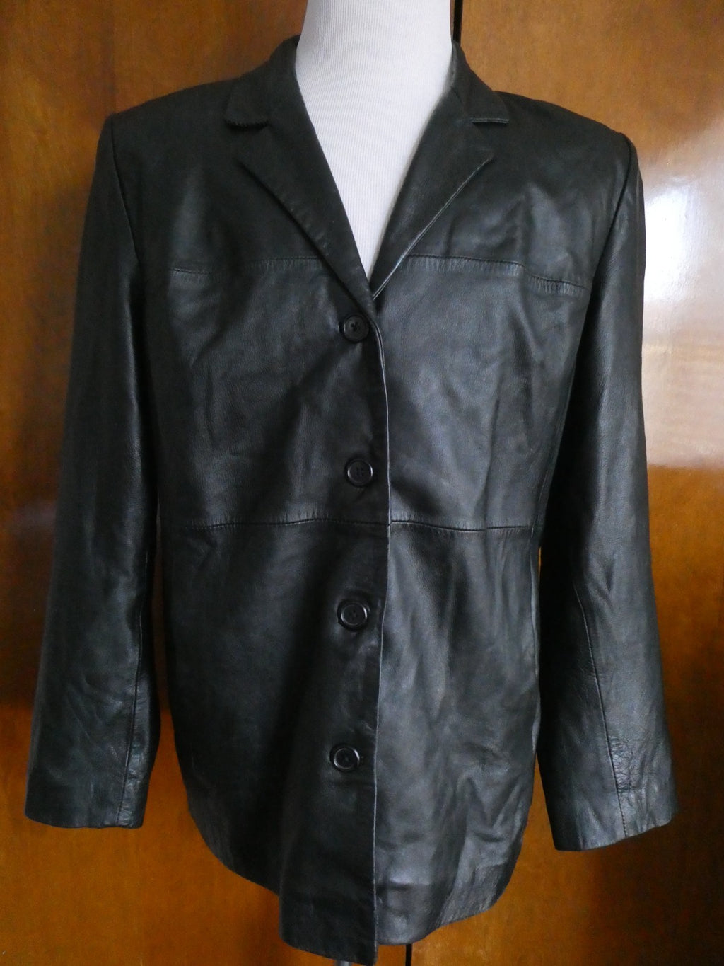 Style & Co Women’s Black Leather Jacket Coat Size XLarge