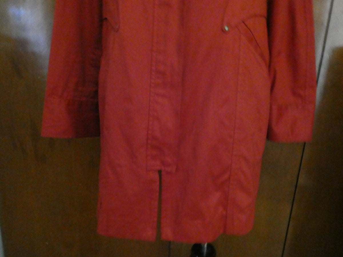 Cole Haan Burnt Orange Hooded Zip Down Zip Out Lined Pea Coat Medium