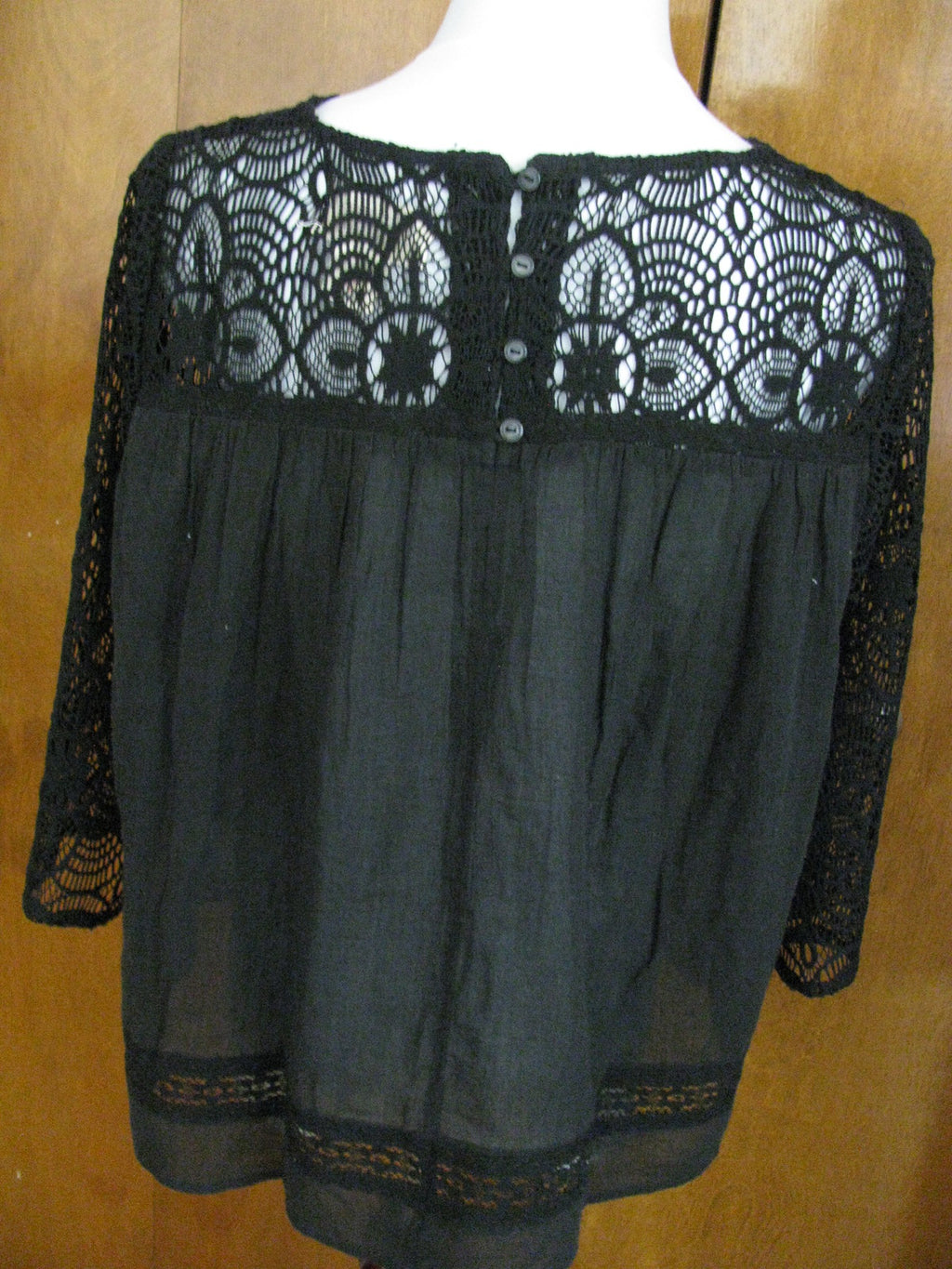Ralph Lauren Denim & Supply women's black cotton fabric crafted top Large 